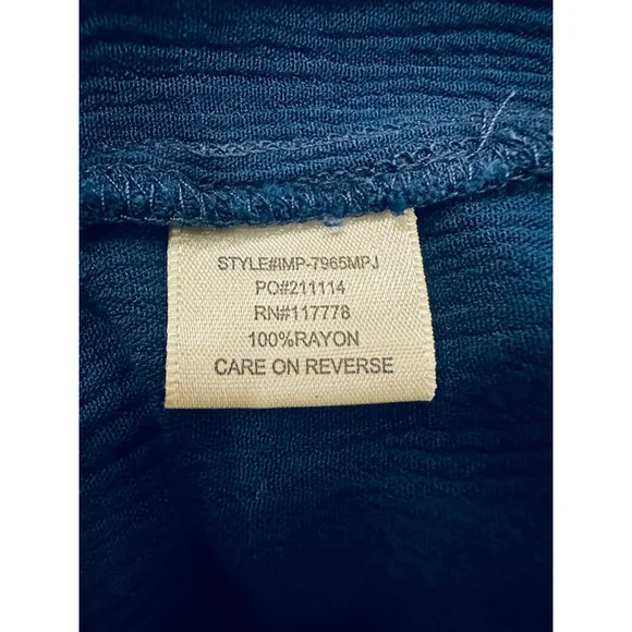 LOVESTITCH Navy Blue Gauze Maxi Dress Pockets S/M - Picture 9 of 12